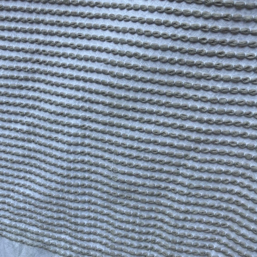 Caro Home 100% cotton shower curtain with woven accent blue, gray, white perfect